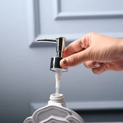 Ceramic White Rose Shaped Soap Dispenser - Flower Design Matte Finish
