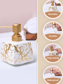 Chic Off White Rectangle Ceramic Soap Dispenser