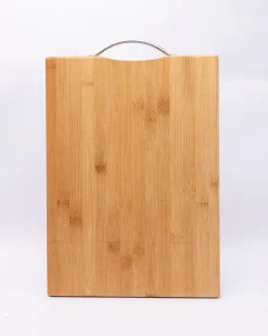 Chopping Board, with Metal Handle, Natural Wood Colour, Bamboo