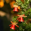 Christmas Bells Tree Decoration (Red, Set Of 18, Assorted)