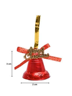 Christmas Bells Tree Decoration (Red, Set Of 18, Assorted)