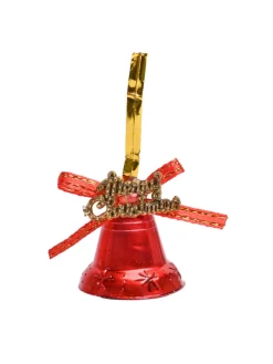 Christmas Bells Tree Decoration (Red, Set Of 18, Assorted)
