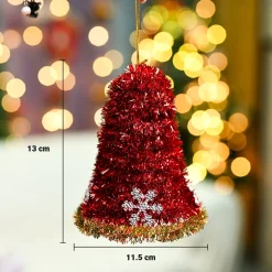 Christmas Decoration Bell Set Of 2 - Red, X-Mas Hanging