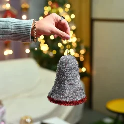 Christmas Decoration Bell Set Of 2 - Silver, X-Mas Hanging