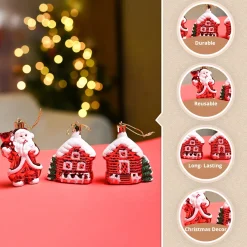 Christmas Decoration Set Of 3 Pcs  - Red, X-Mas Hanging