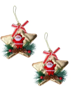 Christmas Decoration Star (Golden & Set Of 2)