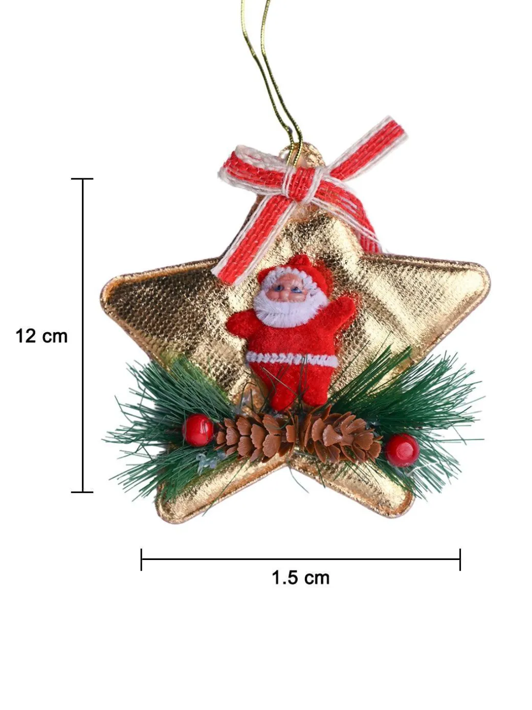 Christmas Decoration Star (Golden & Set Of 2)