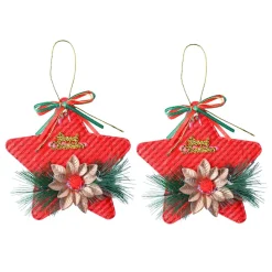 Christmas Decoration Star (Red & Set Of 2)