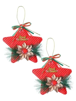 Christmas Decoration Star (Red & Set Of 2)