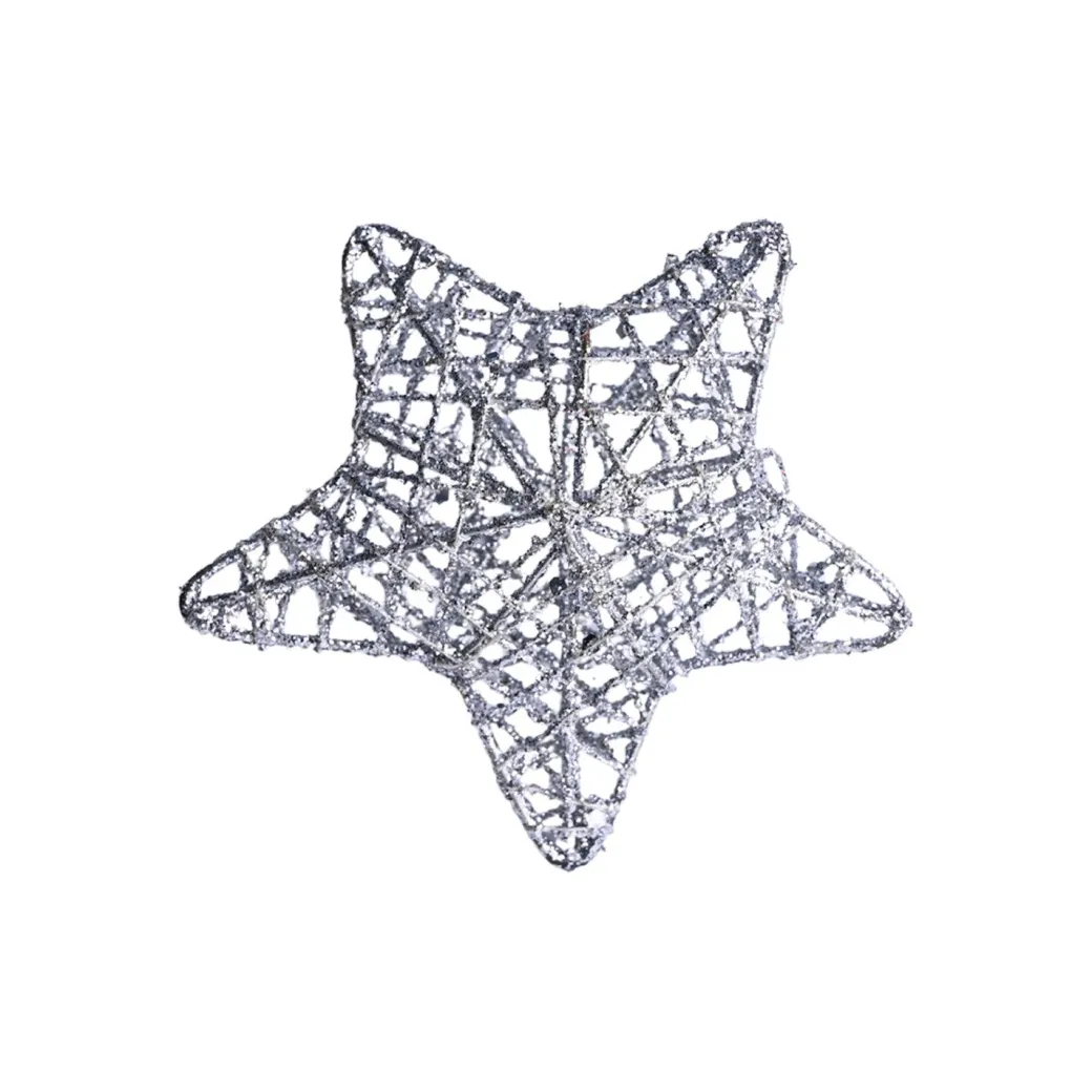Christmas Decoration (White & Golden, Set Of 6 Pcs)