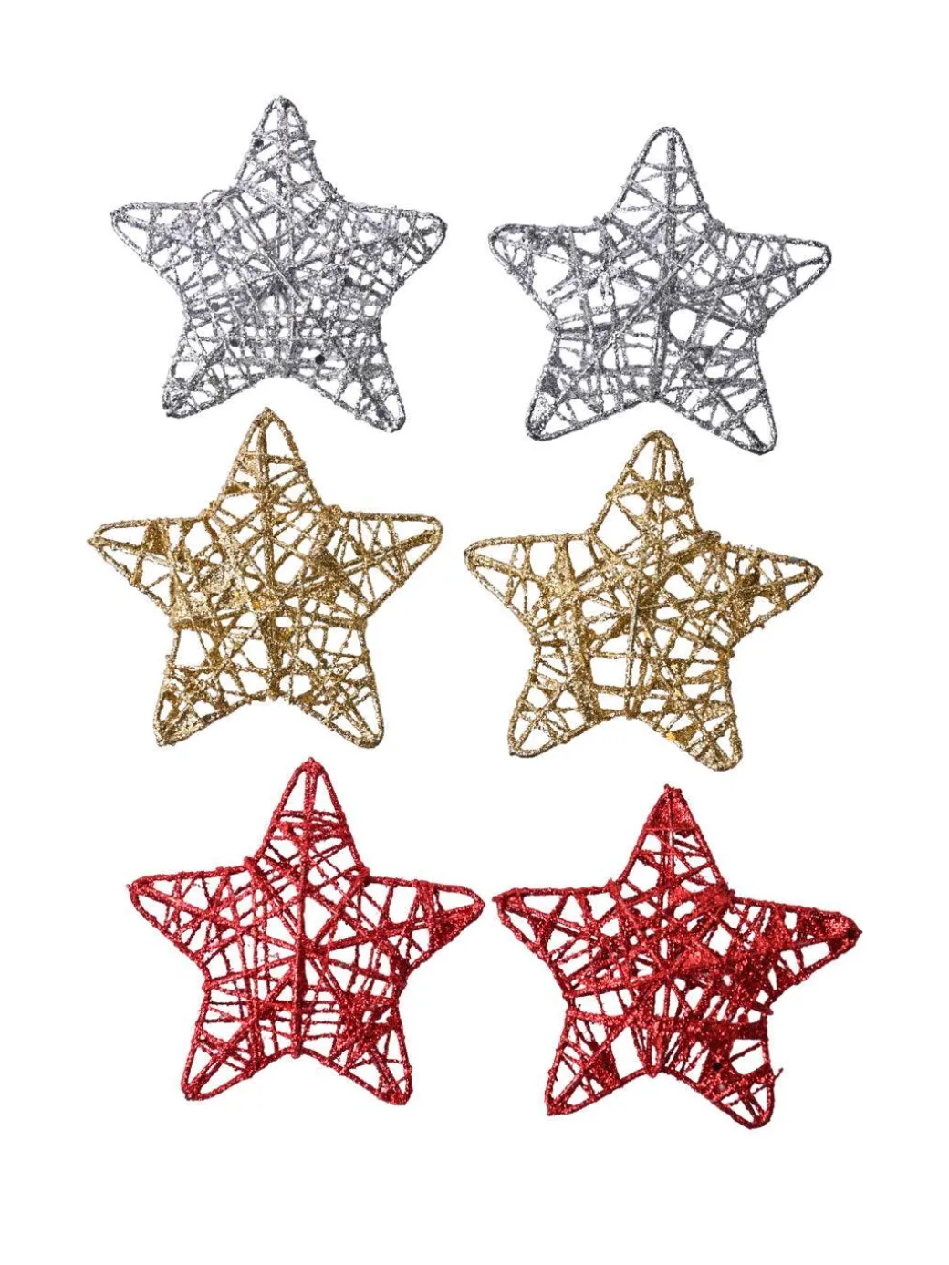 Christmas Decoration (White & Golden, Set Of 6 Pcs)