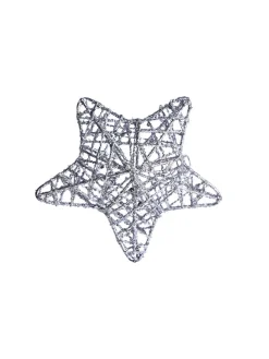 Christmas Decoration (White & Golden, Set Of 6 Pcs)