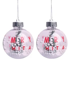 Christmas Hanging Balls Set Of 2 Pcs (Assorted)