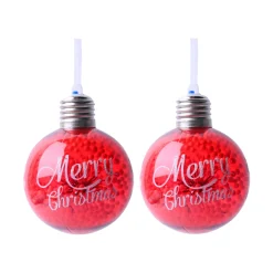 Christmas Hanging Balls Set Of 2 Pcs (Red, Assorted)