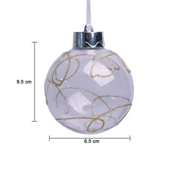 Christmas Hanging Balls Set Of 2 Pcs (Transparent, Assorted)
