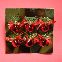 Christmas Hanging Bell Set Of 2 (12 Pcs ) - Red, X-Mas Hanging