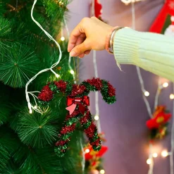 Christmas Hanging Candy Cane Set Of 2 - Red & Green, X-Mas Hanging