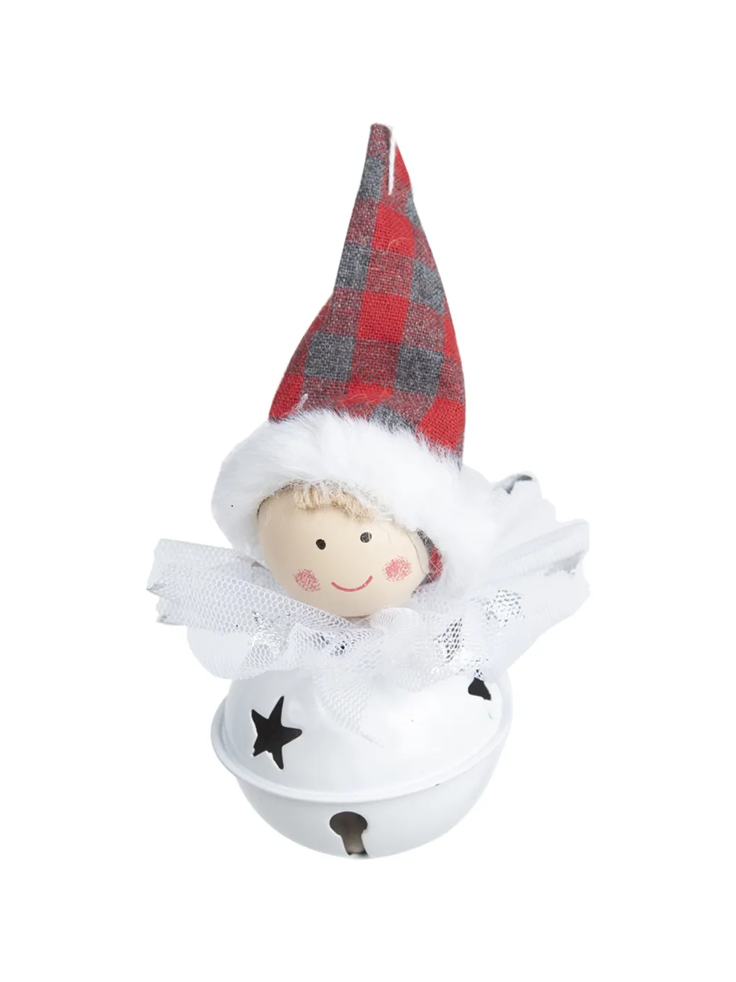 Christmas Hanging Santa Head Ornament With Bell Set Of 4 Pcs - Assorted Design