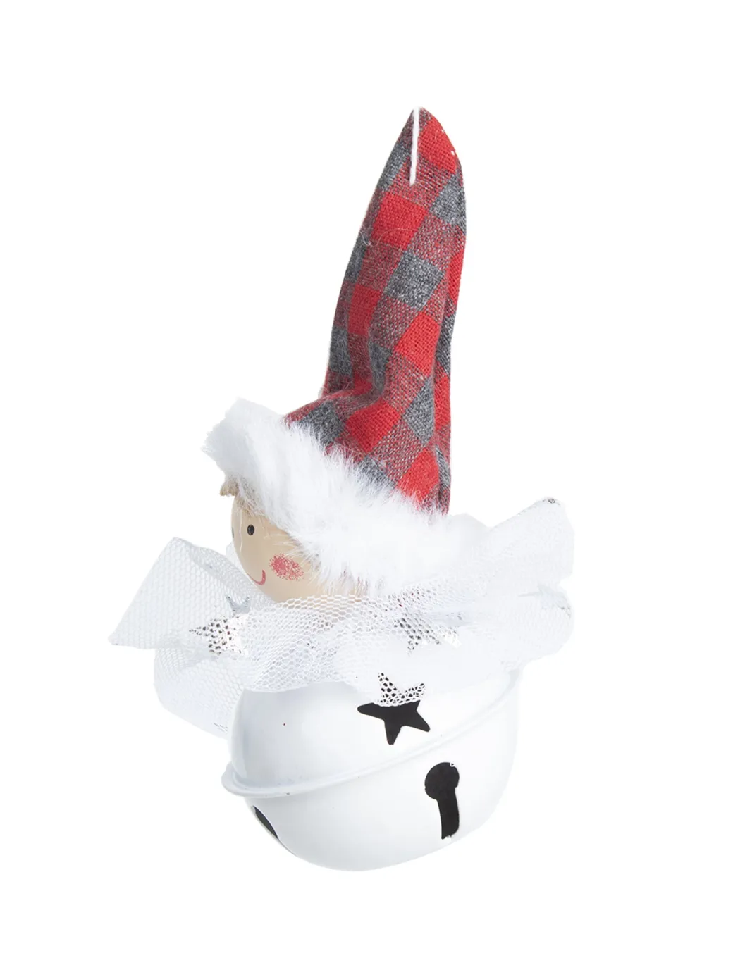 Christmas Hanging Santa Head Ornament With Bell Set Of 4 Pcs - Assorted Design