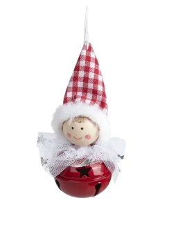 Christmas Hanging Santa Head Ornament With Bell Set Of 4 Pcs - Assorted Design