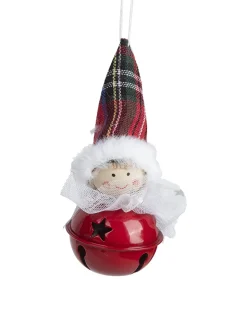 Christmas Hanging Santa Head Ornament With Bell Set Of 4 Pcs - Assorted Design