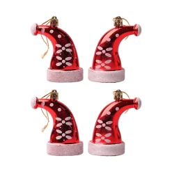 Christmas Santa Cap Decoration Set Of 4 Pcs