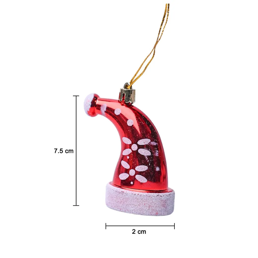 Christmas Santa Cap Decoration Set Of 4 Pcs