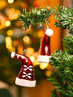 Christmas Santa Cap Decoration Set Of 4 Pcs