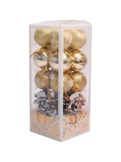 Christmas Tree Hanging Ball (Gold, Set Of 20 Pcs)