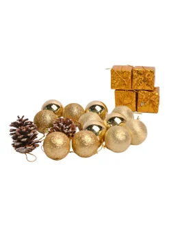 Christmas Tree Hanging Ball (Gold, Set Of 20 Pcs)