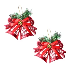 Christmas Tree Hanging Bell (Red, Set Of 2)