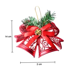 Christmas Tree Hanging Bell (Red, Set Of 2)
