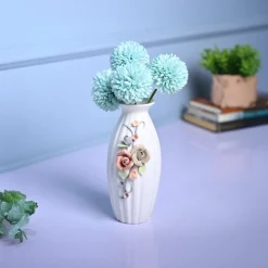 Classic Bloom - White Cylindrical Vase