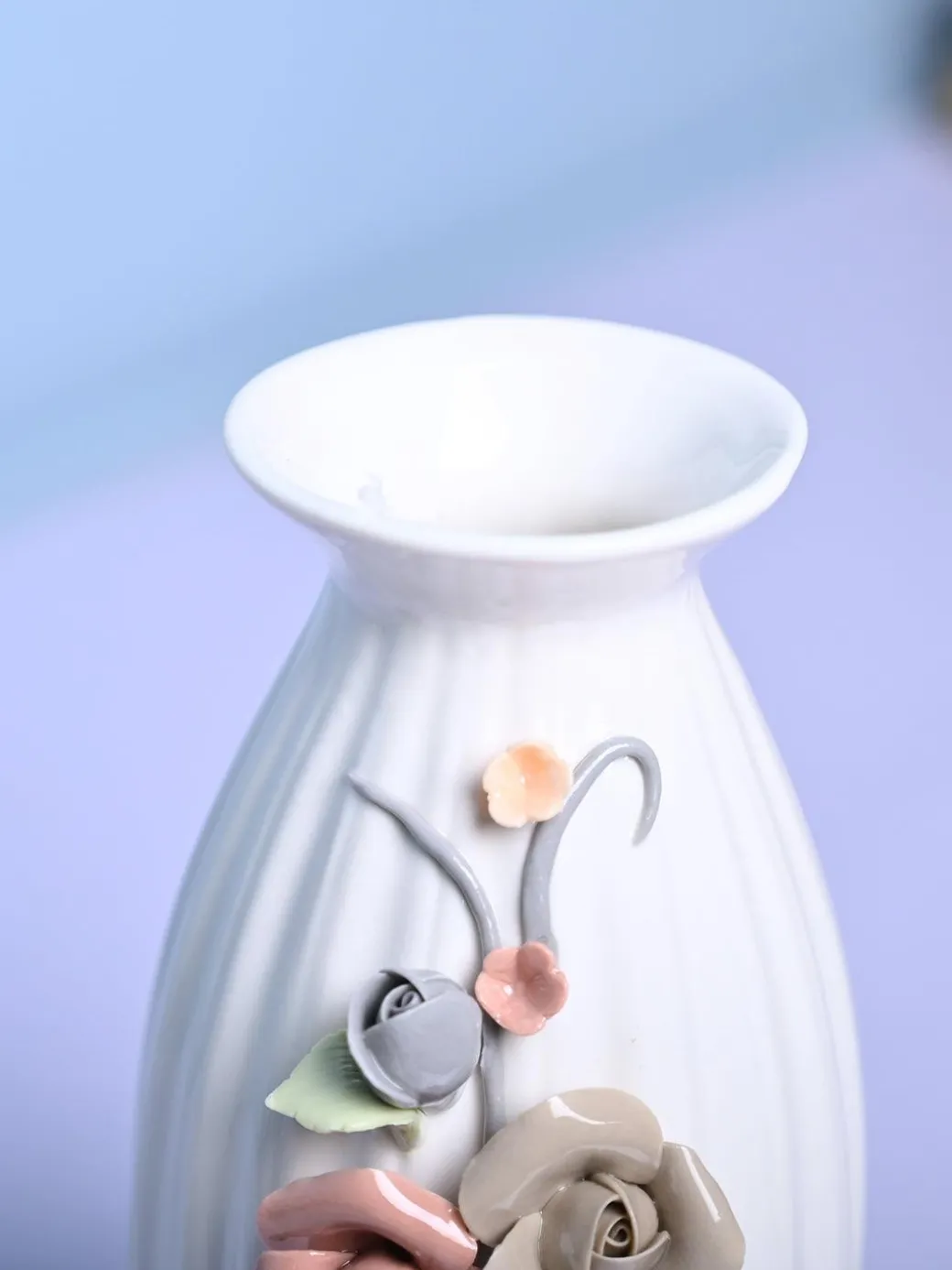 Classic Bloom - White Cylindrical Vase