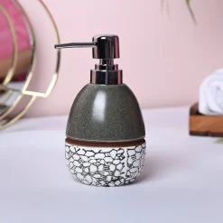 Coastal Blue & White Ceramic Soap Dispenser