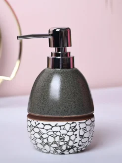 Coastal Blue & White Ceramic Soap Dispenser