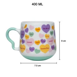 Coffee Cup - 400 Ml, Heart Shape Ballon Print