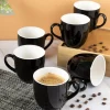 Coffee Mug Set, Handmade, Classic Mug, Black & White Colour, Ceramic, Set of 6, 220 mL