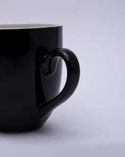 Coffee Mug Set, Handmade, Classic Mug, Black & White Colour, Ceramic, Set of 6, 220 mL