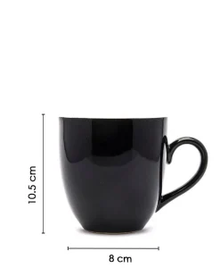 Coffee Mug Set, Handmade, Classic Mug, Black & White Colour, Ceramic, Set of 6, 220 mL