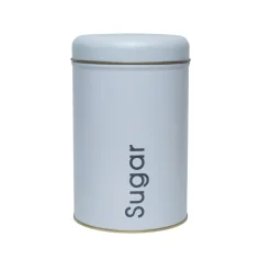 Coffee, Tea & Sugar - Metal Jar Set Of 3, White Color, 1450Ml