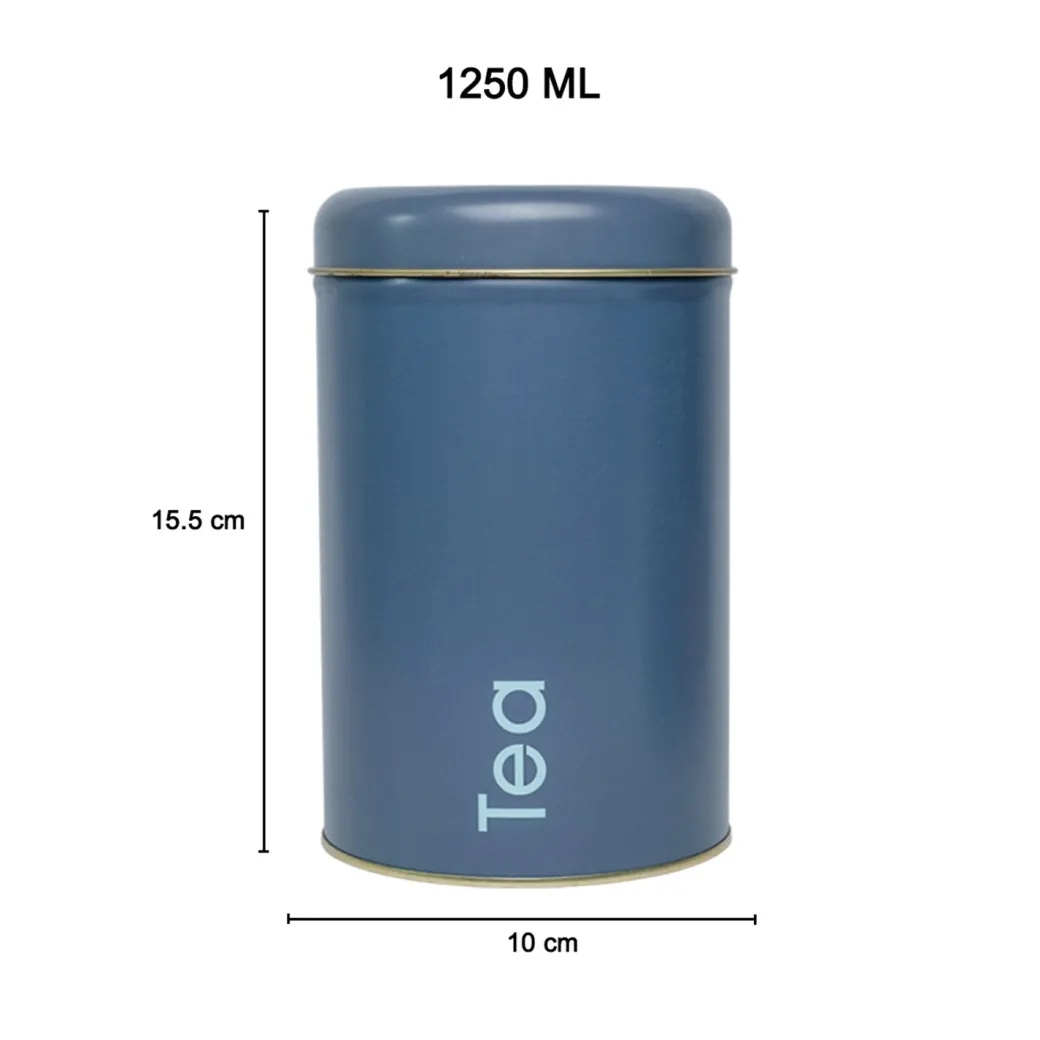 Coffee, Tea & Sugar - Metal Jar Set Of 3, Grey Color, 1450Ml
