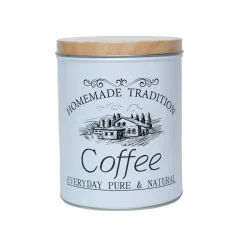 Coffee, Tea & Sugar - Metal Jar Set Of 3, Cylindrical & 1600Ml,