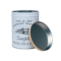 Coffee, Tea & Sugar - Metal Jar Set Of 3, Cylindrical & 1600Ml,