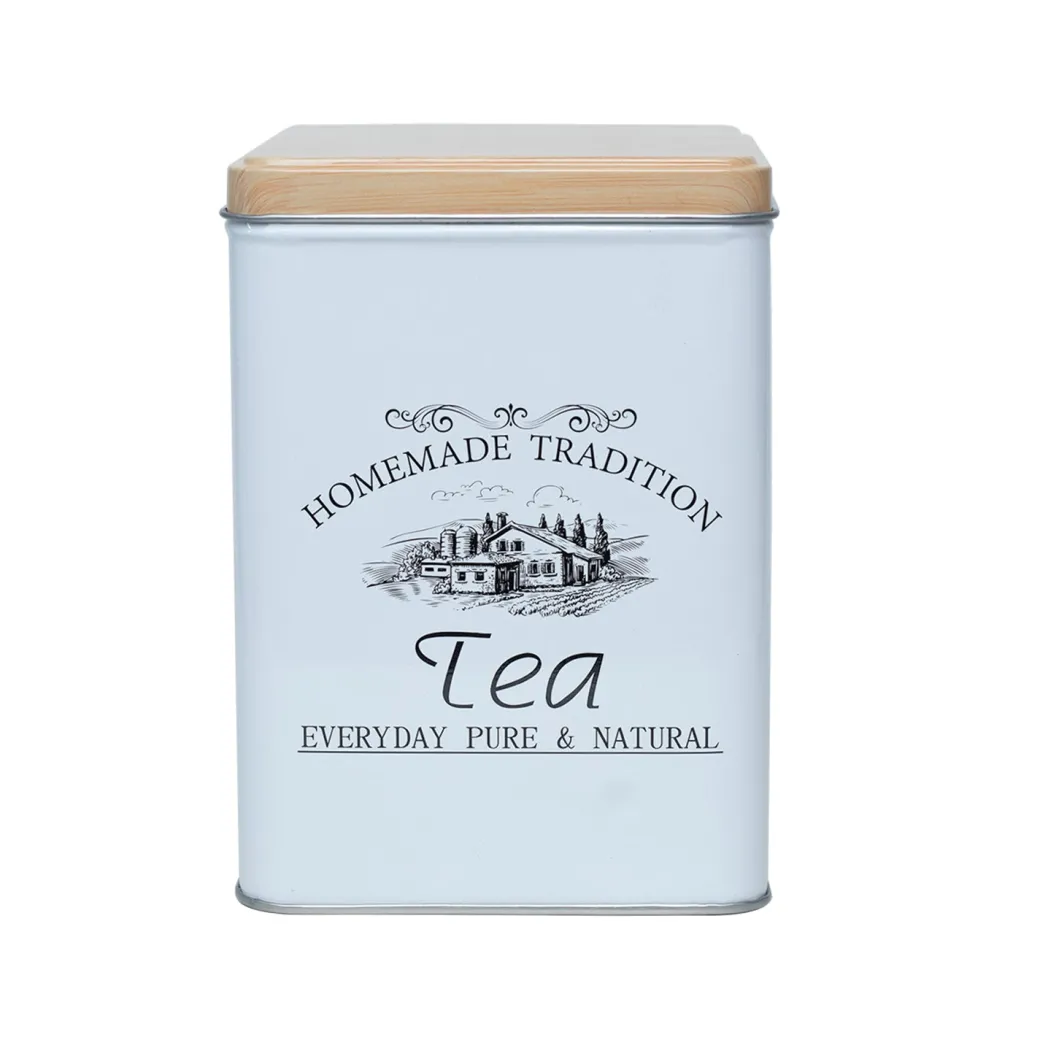 Coffee, Tea & Sugar - Metal Jar Set Of 3, Square & 1600Ml,