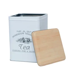 Coffee, Tea & Sugar - Metal Jar Set Of 3, Square & 1600Ml,