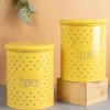 Cookie & Namkeen Jar Set Of 2 ( Yellow, Each 1700 Ml )
