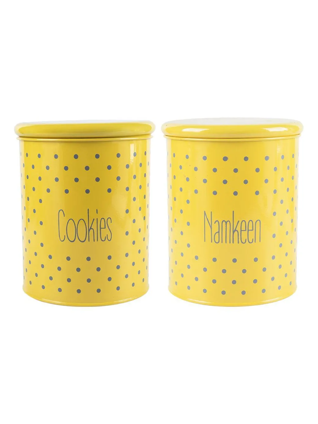 Cookie & Namkeen Jar Set Of 2 ( Yellow, Each 1700 Ml )