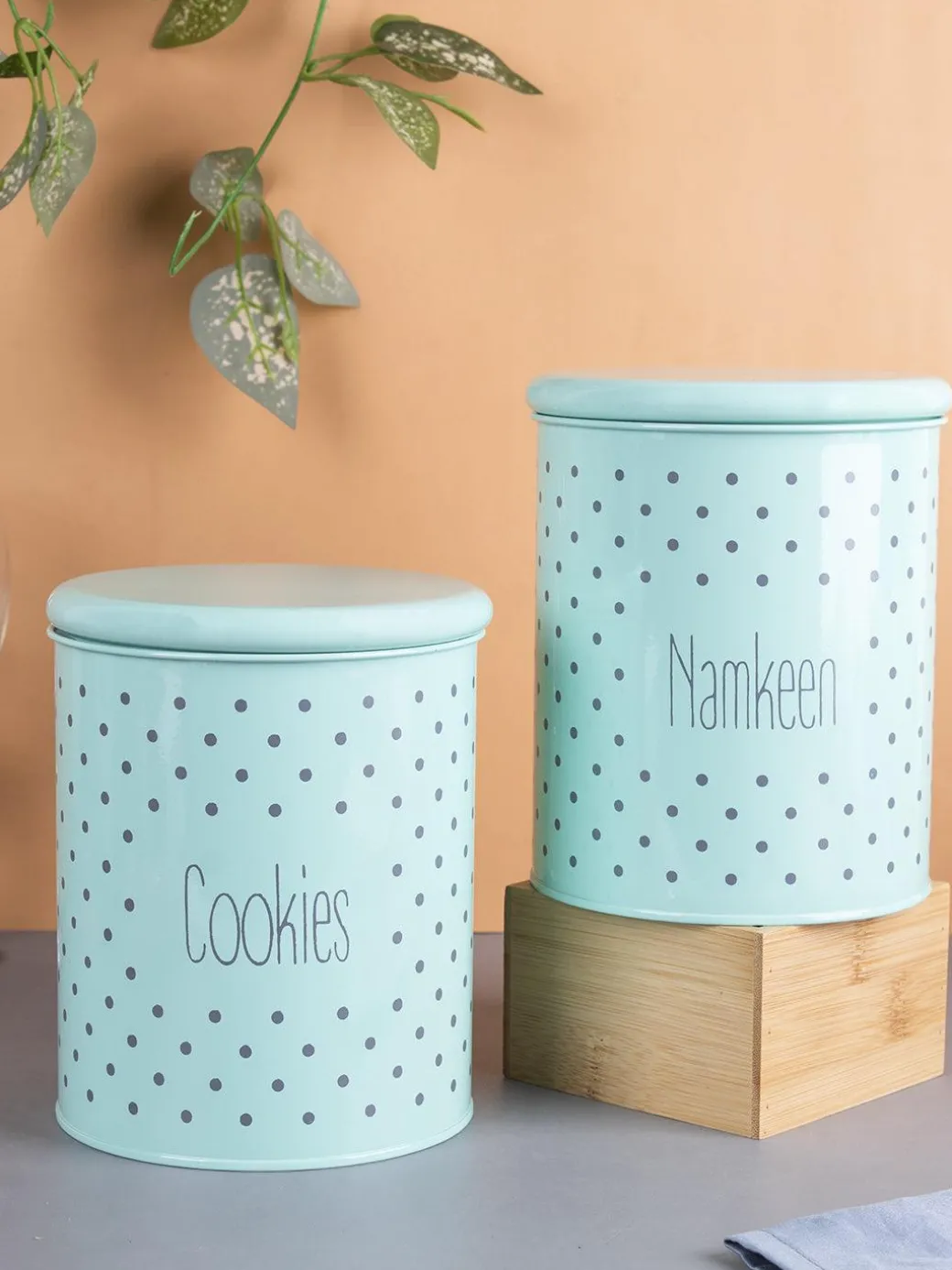 Cookie & Namkeen Jar Set Of 2 ( Green, Each 1700 Ml )