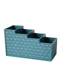 Dark Cyan Desk Organizer With Four Compartments